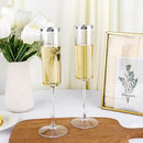 Ciaell 24 Pack Silver Plastic Champagne Flutes - 6 Oz Disposable Champagne Glasses - Square Silver Rim Plastic Toasting Glasses for Party Birthday Anniversary Wedding by CozyNest Decor