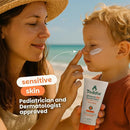 Prebiotic Mineral Sunscreen SPF 50 for Kids & Baby, Face & Body Sun Protection, Reef Safe, Non-Toxic Zinc Oxide Broad Spectrum, Water-Resistant, No White Cast, Travel Size 1.7oz & 6oz Bundle by TinyTreasures Baby Boutique