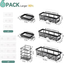 Veken Rustproof & Waterproof Shower Caddy 6-Pack, No Drilling Adhesive Shelves Rack with Soap Holder, Large Capacity Bathroom Organizers and Storage, Wall-Mounted Kitchen & Home Decor by CozyNest Decor