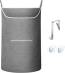 X-Large Hanging Laundry Hamper Bag, Door Hanging Hamper with Front Pocket Dirty Clothes Hanging Laundry Bag Large Size 35X22 inch Door Laundry Basket (Grey) by CozyNest Decor