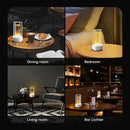 Portable Metal Table Lamp for Indoor/Outdoor ,Rechargeable Cordless LED Lamp, 3-Colour Infinitely Dimming Battery Powered Small Desk Lamp, Restaurant/Bedroom/Bar/Coffee/Camping Light (White Set of 2) by CozyNest Decor