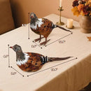 Nature Vibe Feathered Pheasant Decor Set of 2,Simulation Woodland Animals Figurines with Natural Pheasant Feathers as Fall Home Decor or Gifts for Autumn Harvest Festival by CozyNest Decor