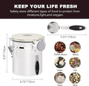 ShanSon Coffee Canister Airtight Coffee Container Stainless Steel Coffee Bean Storage Container with CO2 Release Valve and Scoop Coffee Canister for Beans,Grounds,Sugar,Flour,Tea,Cereal,16OZ,Off-White by CozyNest Decor