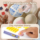 Air Dry Clay for Adults - Pottery kit for Beginne,Air Dry Clay w/Air Dy Clay Tools,White Dry Clay,Sculpting Tools, Gloss Varnish,DIY Plate Making Kit for Arts & Crafts,Christmas Gift by TinyTreasures Baby Boutique