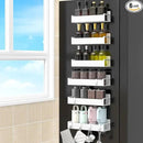 6 Pack Magnetic Spice Rack Organizer for Refrigerator and Oven, White Fridge Organizers and Storage for Kitchen by CozyNest Decor