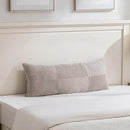Fancy Homi Set of 2 Neutral Taupe Boho Long Lumbar Body Decorative Throw Pillow Cover 14x36 Inch for Bed Couch Bedroom Bench, Soft Patchwork Corduroy Textured Pillow Case, Farmhouse Room Decor by CozyNest Decor