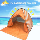 Pop Up Beach Tent Shade Sun Shelter UPF 50+ Canopy Cabana 2-3 Person for Adults Baby Kids Outdoor Activities Camping Fishing Hiking Picnic Touring (Orange Stripes) by TinyTreasures Baby Boutique