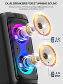 Karaoke Machine for Adults, Portable Bluetooth Speaker with 2 Wireless Microphones, PA System with Disco Lights for Big Party, Outdoor, Supports USB/TF/REC/FM/AUX, Ideal Gifts for Family, Music Lover by TinyTreasures Baby Boutique