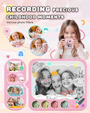 JOYJAM Kids Camera Instant Print, Upgrade Dual-Lens Selfie Digital Camera for Kids, HD 1080P, Christmas Birthday Gifts Toys for Girls Age 3-12, Toddler Portable Toy with SD Card 3 Rolls Print Paper by TinyTreasures Baby Boutique