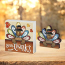 Smile Thanksgiving Wooden Decor Indoor, Turkey Decor Give Thanks Box Sign, Thanksgiving Table Tiered Tray Kitchen Decorations by CozyNest Decor