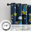 Kids Dinosaur Blackout Curtains - 2 Panels, Each W52*L96 with 100% Blackout, Thermal Insulated, and Noise Reducing, Perfect for Kids Room, Bedroom, Nursery by TinyTreasures Baby Boutique