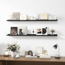 Picture Ledge Shelf, Wood Long Floating Shelves for Wall, Set of 2, 56 inch Picture Ledge Shelves, Photo Ledge Nursery Book Shelves Wall Mounted for Living Room Kids' Room Bedroom, Color Black by TinyTreasures Baby Boutique