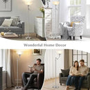 Floor Lamps for Living Room Silver, 70" Tall Standing Lamp with Glass Shade, Bedroom Floor Lamp with 350°Adjustable Swing Arm Lamp, Pole lamp for Bedroom, Living Room, Office, Bulbs Included by CozyNest Decor