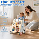 Baby Push Walker with Detachable Busy Board, Wooden Baby Walker with Adjustable Speed Wheels, Montessori Push Walker for Babies, Push Walking Toys for Boys & Girls 1 Year Old, Gifts for Toddler by TinyTreasures Baby Boutique