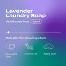 Indigo Wild Zum Clean Laundry Soap - Plant-Based Liquid Laundry Soap - Contains Baking Soda, Essential Oils & Saponified Coconut Oil - Lavender Scent - 64 fl oz (2 Pack) by TinyTreasures Baby Boutique