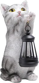 Solar Cat Garden Statue: Outdoor Cat Statues for Garden with Lights for Yard Art Lawn Ornaments Porch Patio Balcony Home House - Gardening Gifts for Women Grandma Mom by CozyNest Decor