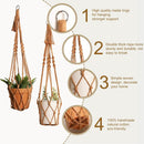 Artilady Macrame Hanging Planter for Indoor Plants, Boho Woven Plant Hanger Large Hanging Flower Pot Holders Outdoor Baskets Storage No Tassels Brown Wall Decor by GreenHaven Gardens