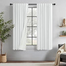 Blackout Curtains 68 Inches Long 2 Panel Thermal UV Heat Blocking White Linen Textured Black Out Drape for Nursery Bedroom Living Room Energy Saving Noise Reducing Boho Farmhouse Vintage 68 Length by CozyNest Decor