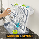 SpaceAid Baby Bottle Drying Rack with 20 Hooks, Space Saving Kitchen Bottles Rack Dryer, Vertical Baby Bottle Holder Organizer for Countertop Storage Accessories (White and Gray) by TinyTreasures Baby Boutique