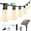 OHLUX 35FT Solar Globe String Lights Outdoor, Waterproof Solar Patio Lights with Remote, 17 Shatterproof ST38 LED Filament Bulbs, 2200K Soft White, Dimmable Edison Hanging Lights for Gazebo, Deck by CozyNest Decor