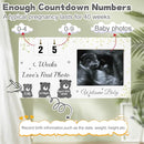 Ultrasound Picture Frames with Countdown Weeks, Baby Sonogram Picture Frame with Plant Prints for Standard 4" x 3" Love's First Ultrasound Photo, Pregnancy Announcement, Gender Reveal Baby-Shower Gift by TinyTreasures Baby Boutique