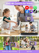 Digital Camera, Kids Camera1080P, Vlog Camera with 64GB Card, 16X Zoom Anti Shake, Card Reader, 44MP Compact Portable Small Point Shoot Digicam Gift for Kid Student Children Teen Girl Boy(Pruple) by TinyTreasures Baby Boutique