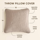 DaDa Bedding Set of 2-Pieces Sandy Beige Taupe Square Cushion Throw Pillow Covers, 18" x 18" (JHW-585)