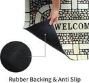 Door Mat Welcome Mat, Heavy Duty Door Mat 17.7 x 29.5 Inch Front Door Mat Rug Doormat for Outdoor Entrance Home Non-Slip Rubber Rug for Front Door, Outside, Entryway, Patio (Yellow Welcome) by CozyNest Decor