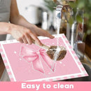 Pink Bow Plastic Place Set of 6 Cute Coquette Butterfly Bowknot Dinner Table Mats Pink Ribbon Bow Mats Wedding Baby Shower Birthday Table Decoration for Indoor Outdoor Party Kitchen Dining by CozyNest Decor