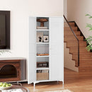 Letaya White Storage Cabinet with Feets-Metal Home Kitchen Pantry Cabinets with Doors and Adjustable Shelves,Organization Locker for Cupboard/Bedroom/Dining/Living/Bathroom/Office/Garage Room (White) by CozyNest Decor
