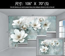 WFBHUA-Green Floral Wallpaper Mural Modern Large 3D Art Flower Wallpaper for Living Room Bedroom Bathroom Wall Mural(Not Peel and Stick) by CozyNest Decor