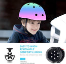 Adjustable Kids Bike Helmet with Knee & Elbow Pads Set, Color Gradient Design for Boys and Girls Aged 3-14+, for Skateboarding, Scooter, Roller & Inline Skating, Longboard by TinyTreasures Baby Boutique