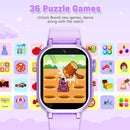 Kids Waterproof Smart Watch Girls Gift Age 3-12 with 39 Game HD Touch Screen Music Player Video Camera Pedometer Alarm Clock Toys Birthday Gifts for 6 7 8 9 Year Olds Purple by TinyTreasures Baby Boutique