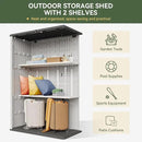 Aoxun 64 Cu.Ft Outdoor Storage Shed with Floor and 2 Shelves, Waterproof Horizontal Resin Cabinet for Garage Storage, Pool Storage, Bike Shed, Garden Shed by GreenHaven Gardens