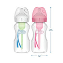 Dr. Brown's Natural Flow Anti-Colic Options+ Wide-Neck Baby Bottles 9 oz/270 mL,with Level 1 Slow Flow Nipple,4 Count,0m+ by TinyTreasures Baby Boutique