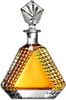 Triangle Whiskey Decanter 650ml – Premium Glass Liquor Decanter with Solid Glass Stopper – Stylish Barware for Bourbon, Scotch & Spirits – Gift-Ready Packaging for Home, Office, Bar, Man Cave Decor by CozyNest Decor