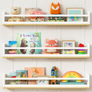 Upgraded Wall Bookshelf for Kids Room 36 Inches Long, White and Wood Nursery Floating Bookshelves for Wall, Hanging Book Shelves for Toddler Kid Child Bedoom Classroom Library-Set of 3 by TinyTreasures Baby Boutique