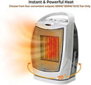 Comfort Zone Oscillating Indoor Space Heater, Portable, Ceramic, Electric, Energy-Efficient, Adjustable Thermostat, Tip-Over Switch, Overheat Protection, Ideal for Home, Bedroom, Office, 1500W, CZ449E by CozyNest Decor