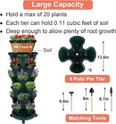 Vertical Planter 7 Tier Stackable Planters Garden Planters Strawberry Herb Flower and Vegetable Planter Indoor Outdoor Gardening Pots with Removable Wheels and Tools 2-Pack by GreenHaven Gardens