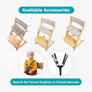 FORNEL Modern Wooden High Chair in Turquoise | The Adjustable Grow-with-Me Chair with a Stylish Pop of Color for Your Kitchen & Dining Room by TinyTreasures Baby Boutique
