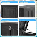 180 Gallon Outdoor Deck Box,Storage Lockable Waterproof Patio Furniture,Garden Tools,Cushions,Pool Accessories Outside Storage Resin Box(Black) by GreenHaven Gardens
