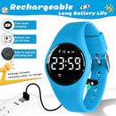 Kids Watches for Girls Boys Digital Sport Watch with Step Counter Pedometer Vibration Alarm Clock, No App Waterproof Fitness Tracker Kids Watch Boys Girls Teens Students Ages 5-16 by TinyTreasures Baby Boutique