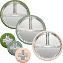 3Pack Sainless Steel Kids Plates with Suction, 8.1” Divided Toddler Baby Plates with Removable Silicone Sleeves BPA Free Non-Slip 2-in-1 Anti Breakage Metal Toddler Bowls by TinyTreasures Baby Boutique