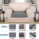 H.VERSAILTEX Super Stretch Individual Seat Cushion Covers Sofa Covers Couch Cushion Covers Slipcover Sets Thick Jacquard Textured Twill Fabric (1 Piece Chair Cushion Cover, Grey) by CozyNest Decor