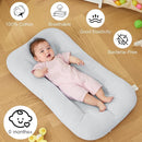 Baby Lounger for Newborn, Bionic Design Baby Lounger, Soft Organic Cotton Breathable Lounger for Infants 0-18 Months (Gray) by TinyTreasures Baby Boutique