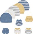 Baby Hat and Mittens Set Cotton Newborn Baby Hats Caps for Boys and Girls, 0-6 Months by TinyTreasures Baby Boutique