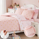 Twin Comforter Set with Sheets for Girls-5 Pieces Twin Bedding Sets with Pink Comforter, Sheets, Pillowcase & Sham for Kids (Pink Gold Heart, 66" X 86") by TinyTreasures Baby Boutique