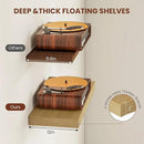 12 Inch Deep Floating Shelves 36 inch Long, 36 x 12 Wide Wall Shelves with Invisible Brackets, Heavy Duty Shelf for Bedroom Bathroom Living Room Kitchen Office Home Decor, Modern Shelf Set of 2, Oak by CozyNest Decor