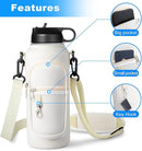 Water Bottle Holder with Strap for Hydroflask 32oz 40oz, Carrier Sling Bag with Phone Pocket Sleeve for Men Women Hiking Camping Travelling（Cream32oz） by TinyTreasures Baby Boutique