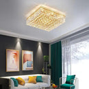 12-Lights Gold Crystal Flush Mount Ceiling Light Fixtures,Elegant Crystal Chandelier Pendant Ceiling Lamp for Bedroom,Living Room,Dining Room,Hallway H5.9 x W20 x L20 (Bulb Not Included) Square by CozyNest Decor